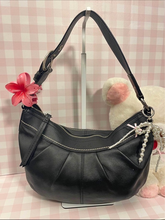 Coach Handbags - coach black leather hobo shoulder bag